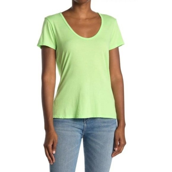 SUNDRY Pop Lime Scoop Neck T-shirt - Picture 1 of 1